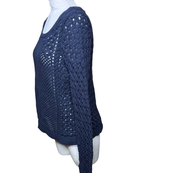 MOTH for Anthropologie womens loose knit blue sweater Medium - Picture 2 of 8